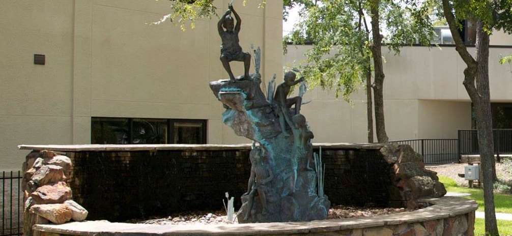 Hendrix fountain at Cultural District