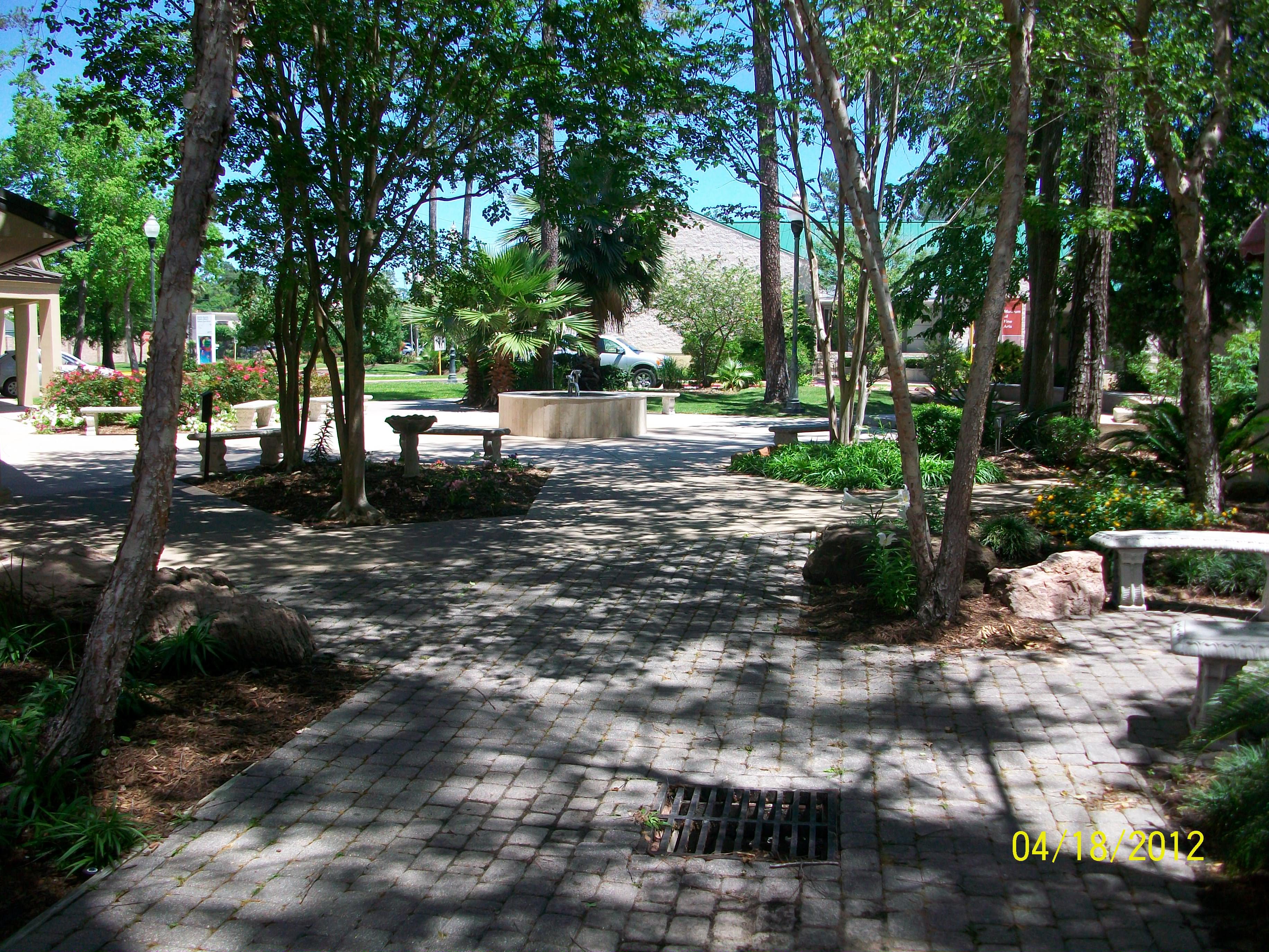 Fountain garden area